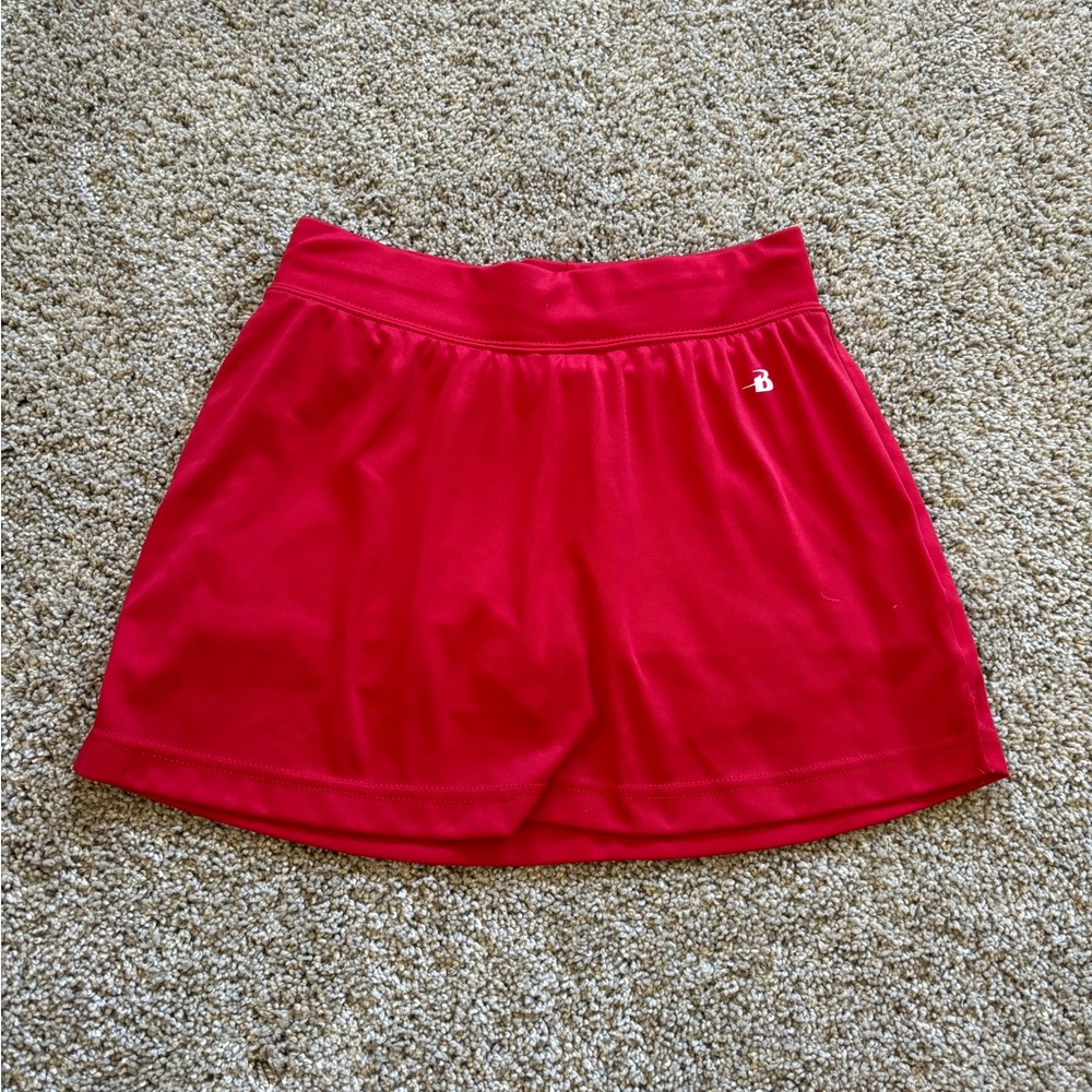 Red tennis skirt